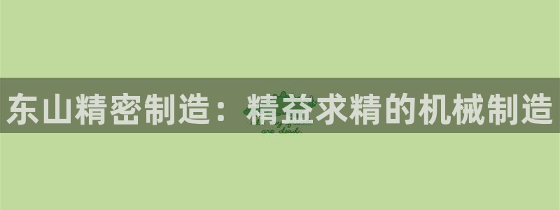 彩神旗下有哪些平台：东山精密制造：精益求精的机械制造