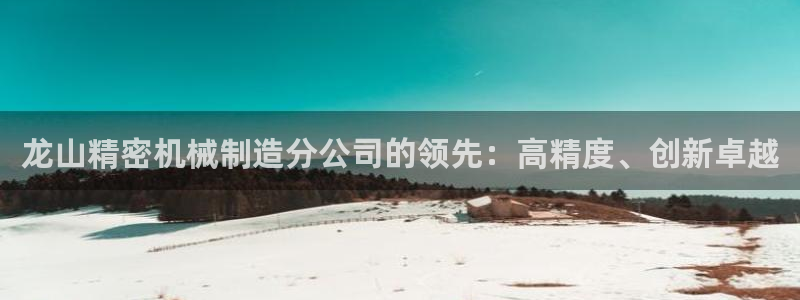彩神vll官网-最新版app下载：龙山精密机械制造分公司的领先：高精度、创新卓越