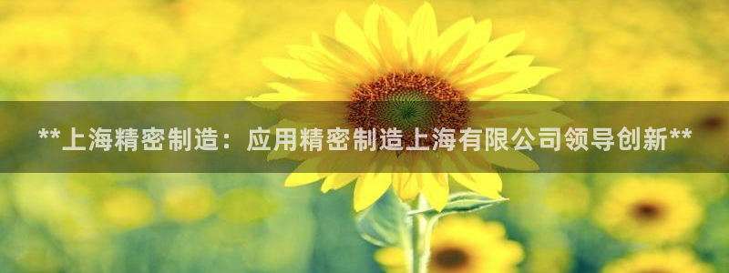 彩神vll官网-最新版app下载：**上海精密制造：应用精密制造上海有限公司领导创新**